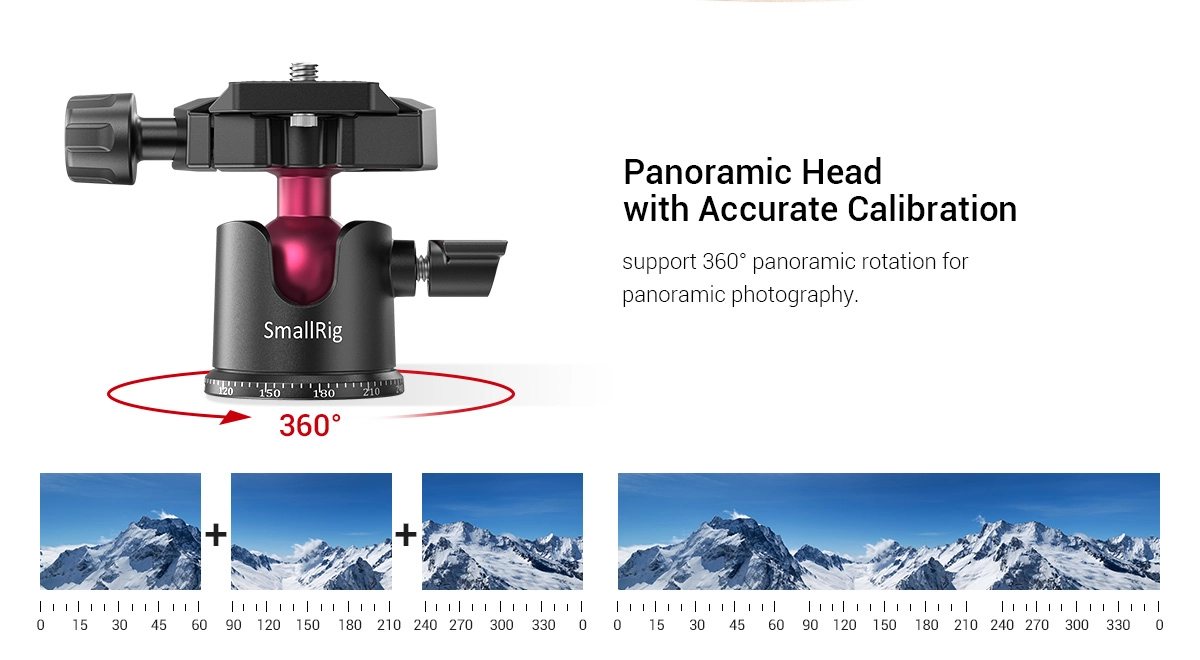 Mini Tripé de Mesa SmallRig com Cabeça Esférica Panorâmica BUT26642